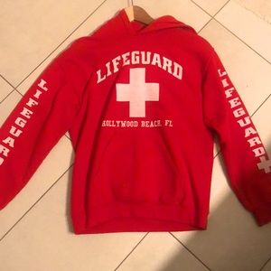 Red lifeguard hoodie
